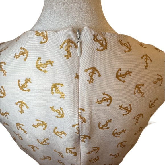 JB by Julie Brown White Dress with Gold Anchor Accents. Size 6 - Picture 2 of 7